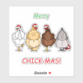chicken funny X'mas sticker (Blatt)