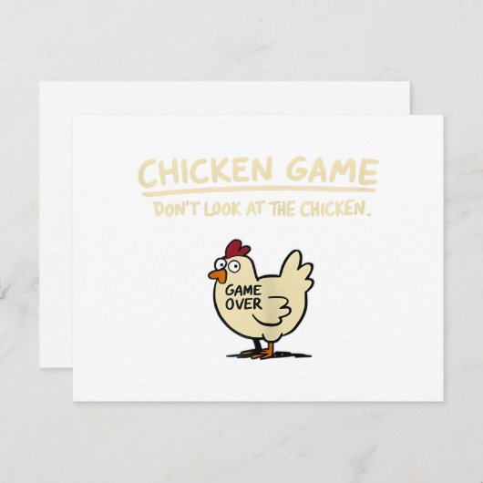 Chicken Game Don't Look At The Chicken Funny Chick (Vorne/Hinten)