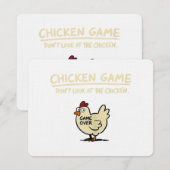 Chicken Game Don't Look At The Chicken Funny Chick Einladung (Vorne/Hinten)