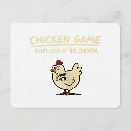 Chicken Game Don't Look At The Chicken Funny Chick Einladung (Vorderseite)
