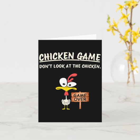 Chicken Game Don't Look At The Chicken Funny Chick Karte (Gelbe Blume)