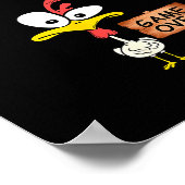 Chicken Game Don't Look At The Chicken Funny Chick Poster (Ecke)
