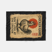 Chicken Game Funny Japanese Boys Girls Womens Mens Fleecedecke (Vorderseite (Horizontal))