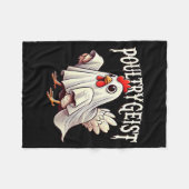 Chicken Ghost Ultrygeist Funny Halloween Farmer Fleecedecke (Vorderseite (Horizontal))