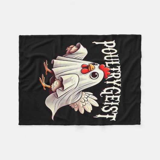 Chicken Ghost Ultrygeist Funny Halloween Farmer Fleecedecke (Vorderseite (Horizontal))