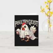 Chicken Ghost Ultrygeist Funny Halloween Farmer  Karte (Gelbe Blume)