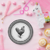 Chicken Gingham Pappteller (Party)