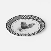 Chicken Gingham Pappteller (Schrägansicht)