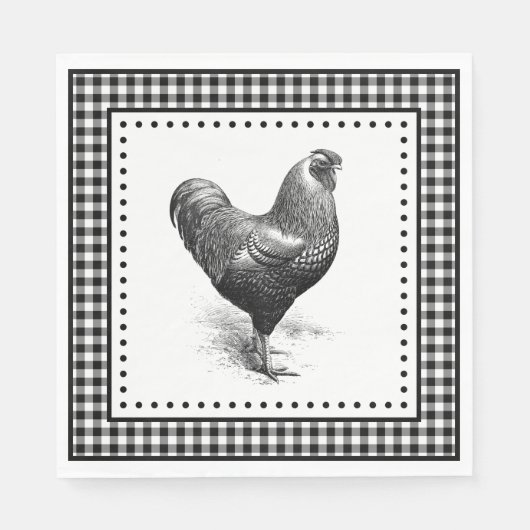 Chicken Gingham Serviette (Vorderseite)