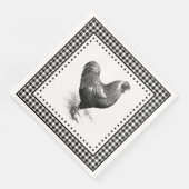 Chicken Gingham Serviette (Ecke)