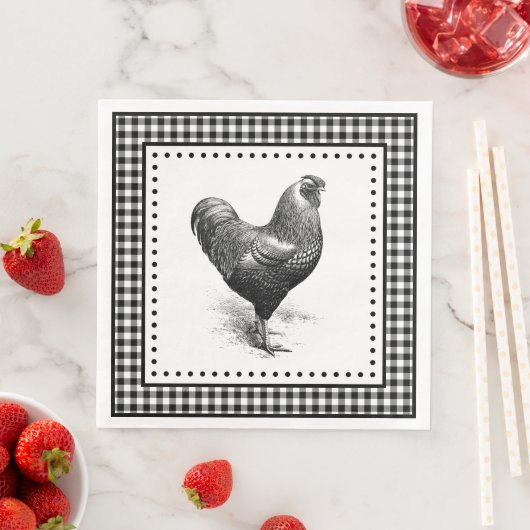 Chicken Gingham Serviette (Beispiel)