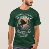CHICKEN HALBUT & THE MUSSELSELY HOMER ALASKA AK T-Shirt (Vorderseite)