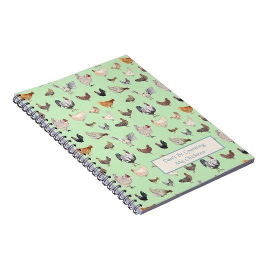 Chicken Happy Pattern light green Notizblock (Rechte Seite)
