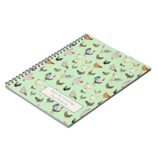 Chicken Happy Pattern light green Notizblock (Linke Seite)
