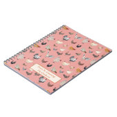 Chicken Happy pattern Pink Notizblock (Linke Seite)