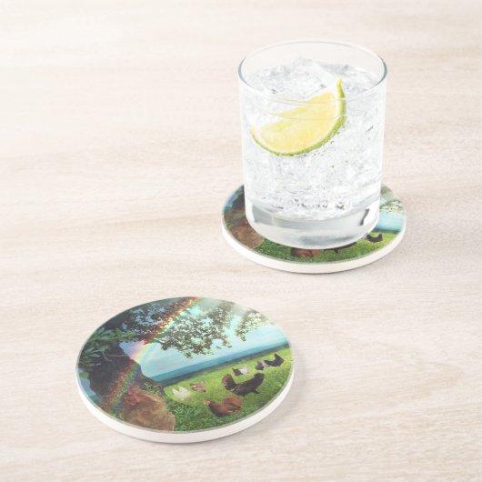 Chicken Heaven Getränkeuntersetzer (Seite)