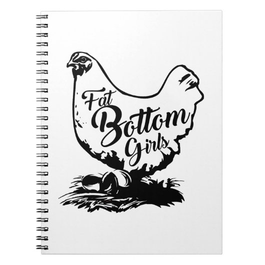 Chicken Hen Fat Bottom Notebook Notizblock (Vorderseite)