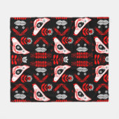 Chicken Hen Folk Fleecedecke (Vorderseite (Horizontal))