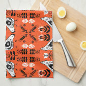 Chicken Hen Folk Geschirrtuch (Viertel Falte)