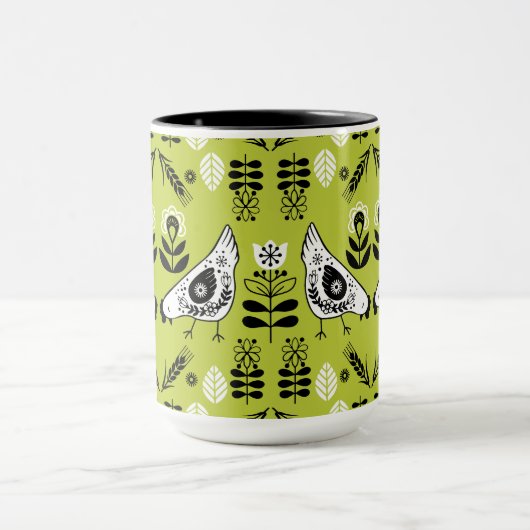 Chicken Hen Folk Tasse (Zentrum)