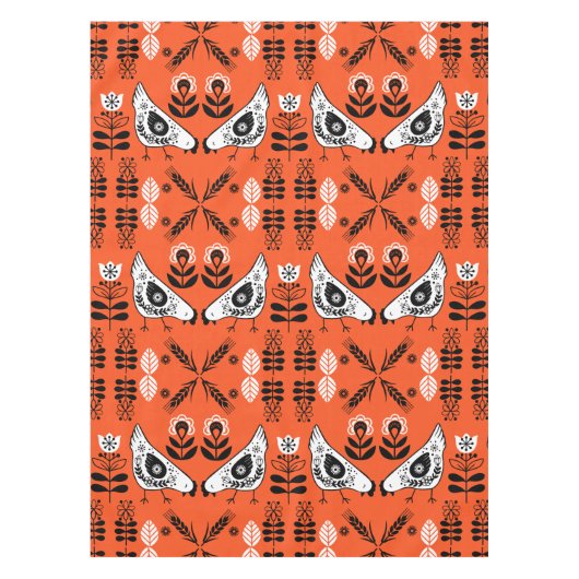 Chicken Hen Folk Tischdecke (Vorderseite)