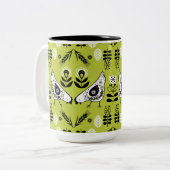 Chicken Hen Folk Zweifarbige Tasse (Vorderseite Links)