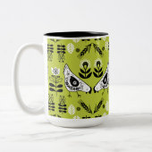 Chicken Hen Folk Zweifarbige Tasse (Links)
