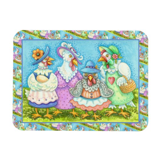 CHICKEN HEN PARTY, LAND GEFÜHRT FREUNDE Funny Magnet (Horizontal)