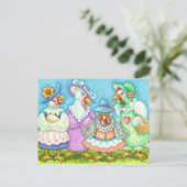 CHICKEN HEN PARTY, LAND GEFÜHRT FREUNDE Funny Postkarte (Stehend Vorderseite)