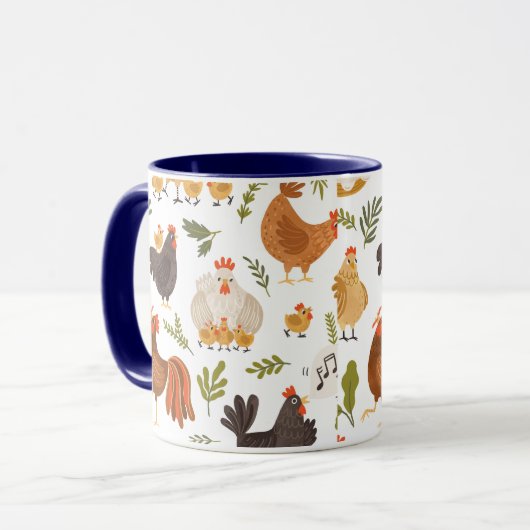 Chicken Hen Rooster Broiler Fryer Capon Poussin Tasse (Vorderseite Links)