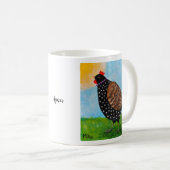 Chicken Hen with Necklace Sunbathing Personalized Kaffeetasse (VorderseiteRechts)