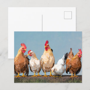 Chicken Hen Zwei-Tone-Tasse Postkarte