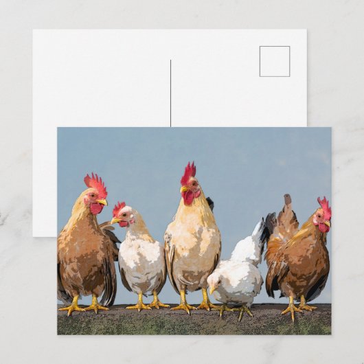 Chicken Hen Zwei-Tone-Tasse Postkarte (Vorne/Hinten)