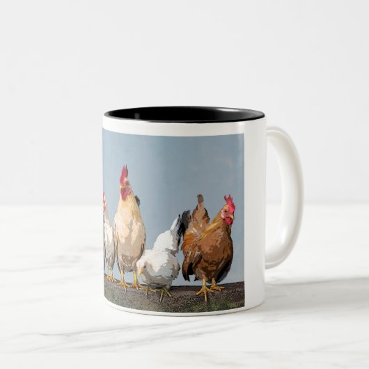 Chicken Hen Zweifarbige Tasse (VorderseiteRechts)