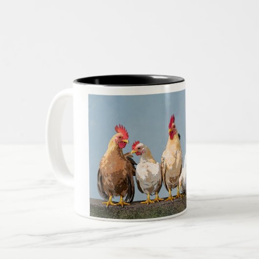 Chicken Hen Zweifarbige Tasse (Vorderseite Links)