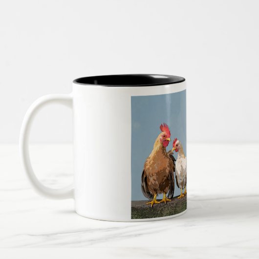 Chicken Hen Zweifarbige Tasse (Links)