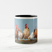 Chicken Hen Zweifarbige Tasse (Mittel)