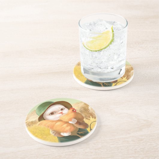 Chicken Hug Getränkeuntersetzer (Seite)