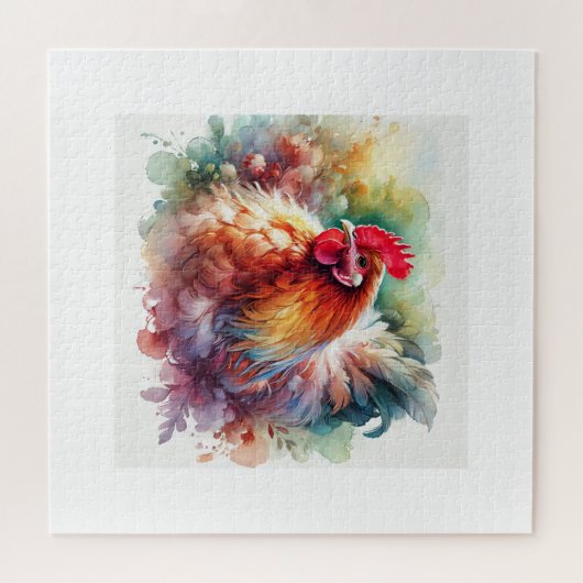 Chicken in Light 200824AREF146 - Watercolor Puzzle (Horizontal)