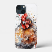 Chicken iPad iPhone Case Wasserfarbe Hen Rooster (Rückseite)