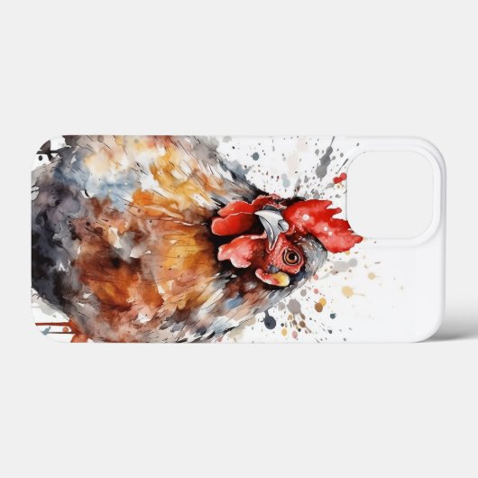 Chicken iPad iPhone Case Wasserfarbe Hen Rooster (Rückseite (Horizontal))