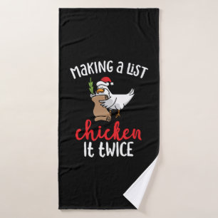 Chicken It zweimal Funny Chicken Weihnachtsdesign Badehandtuch