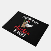 Chicken It zweimal Funny Chicken Weihnachtsdesign Fußmatte (Schrägansicht)