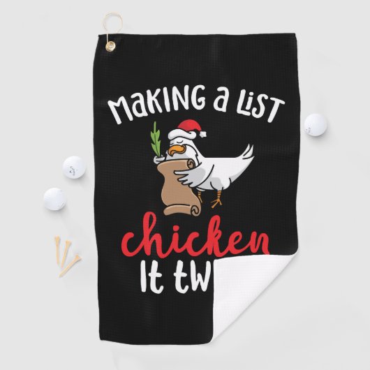 Chicken It zweimal Funny Chicken Weihnachtsdesign Golfhandtuch (Insitu)