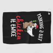 Chicken It zweimal Funny Chicken Weihnachtsdesign Golfhandtuch (Horizontal)