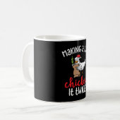 Chicken It zweimal Funny Chicken Weihnachtsdesign Kaffeetasse (Vorderseite Links)