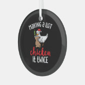 Chicken It zweimal Funny Chicken Weihnachtsdesign Ornament Aus Glas (Vorderseite links)