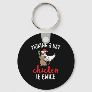 Chicken It zweimal Funny Chicken Weihnachtsdesign Schlüsselanhänger