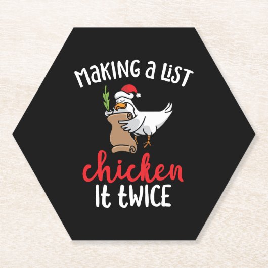 Chicken It zweimal Funny Chicken Weihnachtsdesign Untersetzer (Vorderseite)