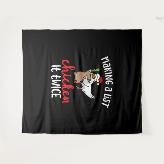 Chicken It zweimal Funny Chicken Weihnachtsdesign Wandteppich (Vorderseite (Horizontal))